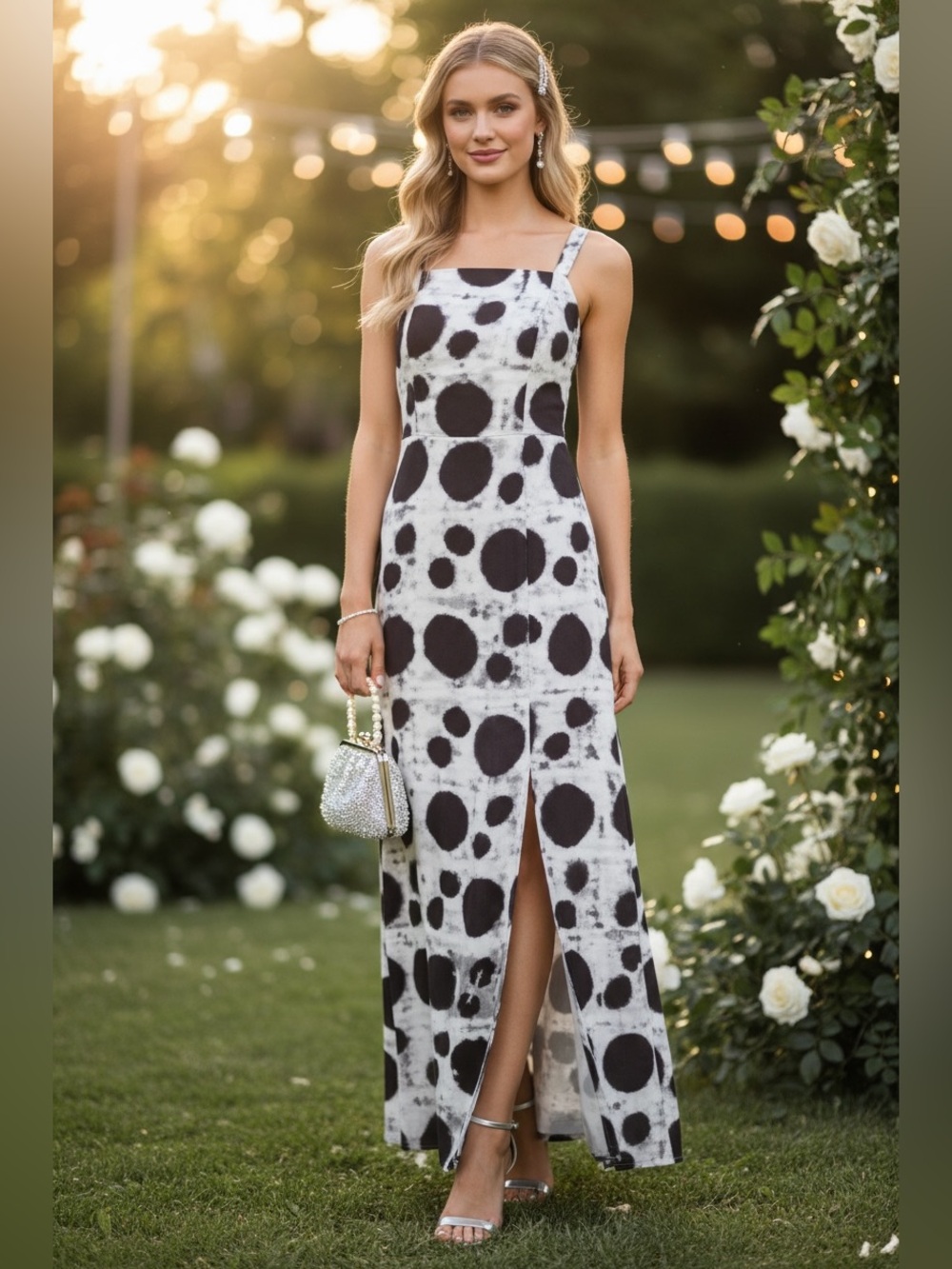 Busayo Dami Sleveless A-Line Maxi Dress With Polka Dot Print|XXL|NWOT